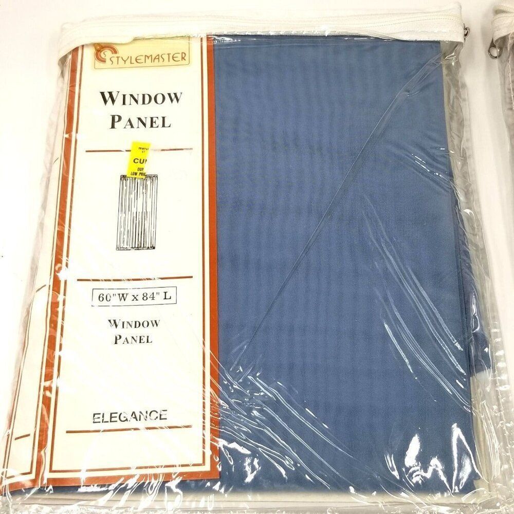 Vintage Elegance Sheer Window Panel Rod Pocket Curtain 84 Inch Smoke Blue Voile